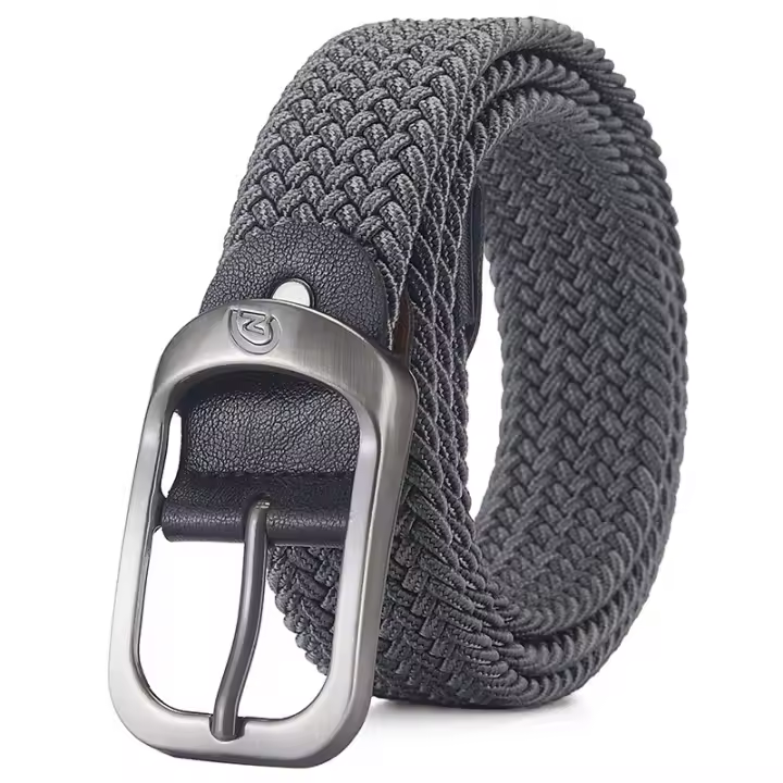Cinturón De Lujos Unisex Con Hebilla De Aleación Diseñador Para Hombres Y Mujeres Cinturones De Tela Tejida Con Cierre De Abrazadera Sin Agujeros Para Adultos - 1