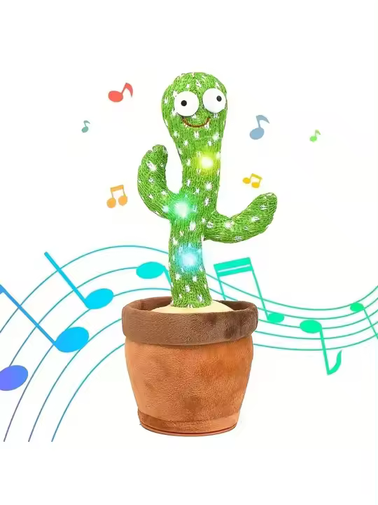 Juguete De Cactus Danzante Y Cantante Para Bebés Niños Y Niñas Registra Y Repite Lo Que Se Dice Juguete Vocal Sin Batería Unisex - 1