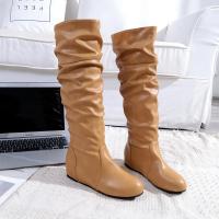 Botas De Mujer De Talla Grande 35-43 Botines Planos De Primavera Otoño Estilo Occidental Botas Largas Con Tacón Medio Material PU - details 10