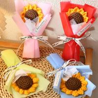 Mini Bouquet De Flores De Hilo Hecho a Mano En Forma De Corazón Regalo Romántico Para Día De San Valentín Y Día De La Madre Decoración De Escritorio - details 4