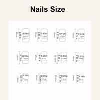 Kit De Uñas Postizas Con Diseño Geométrico Y Estampado De Océano Azul 24 Piezas Uñas Falsas Cortas De ABS Para Arte De Uñas - details 8