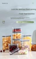 Juego De 4 Botellas Selladas De Gran Capacidad Para Almacenamiento De Cereales Transparente Plástico Resistente Al Humo En La Cocina - details 0