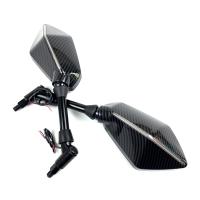 Par De Espejos Retrovisores Para Motocicleta Y Scooter Motocross Espejo Convexo De Fibra De Carbono 8/10mm Accesorios De Motocicleta - details 8