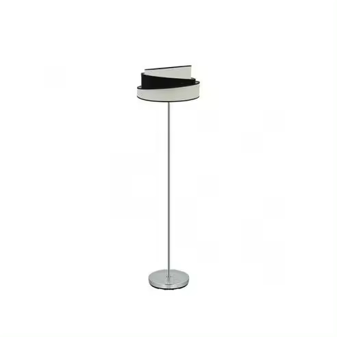 FABRILAMP Lámpara de Pie Salón Hara Cromo/Blanco-Negro 162x40x40 Cm - 1