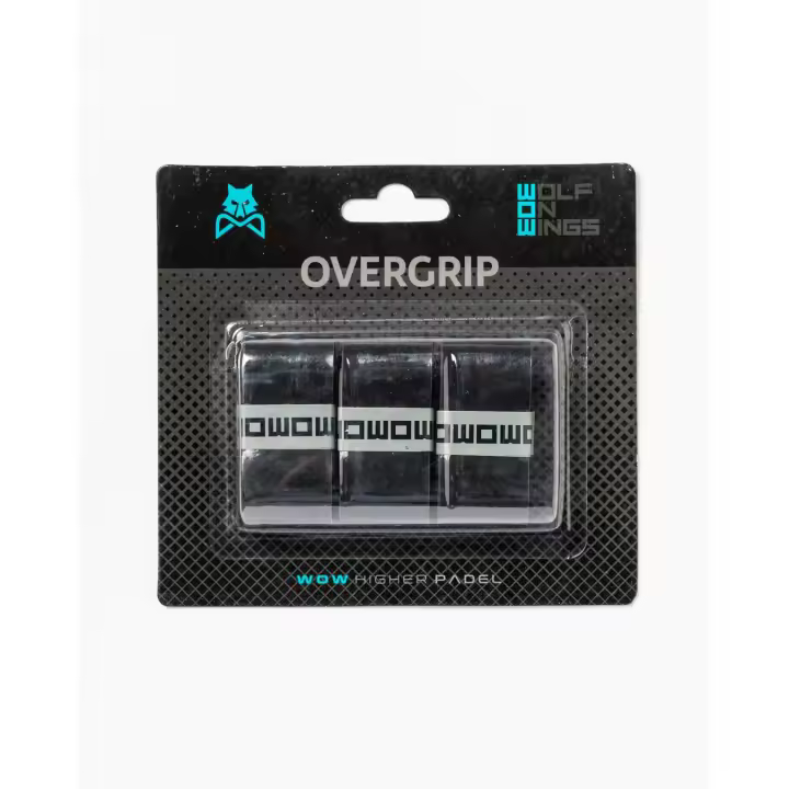 Overgrip Wolf On Wings Liso Negro, 3 Piezas por Paquete - 1
