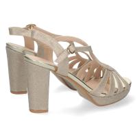 PuntoSalao Sandalias doradas de fiesta mujer W18-73 unas sandalias de tacón con brillos - details 1