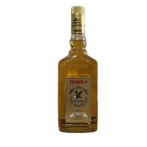 TRES 3SOMBREROS TEQUILA GOLD 38º 70CL - 1