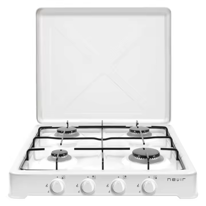 Hornillo de gas Nevir NVR-CGPE4T  5850W 4 fuegos con tapa blanco - 1