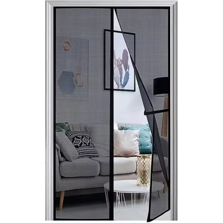 Panngu Magnetic mosquito net for balcony door, 115 x 205 cm, reinforced, no drilling, black - 1