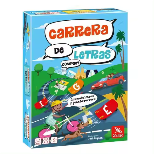 Carrera de Letras - Juego de Mesa Educativo Infantil de Lúdilo | Juego Familiar para Aprender Letras y Palabras | A partir de 8 Años | 2-8 Jugadores | Desarrollo del Lenguaje y Ortografía - 1