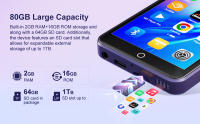 Reproductor MP3 Android 9.0 Con Bluetooth Y WiFi Pantalla De 4.0 Pulgadas Con Altavoces Radio FM Lectura De eBooks Capacidad Hasta 512GB 80GB (64GB+16GB) - details 3