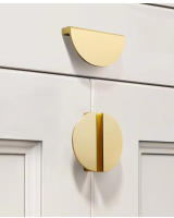 Manija De Puerta De Armario Semicircular En Aleación De Aluminio Dorada Externa Para Muebles Modernos Tamaño 64mm - details 4