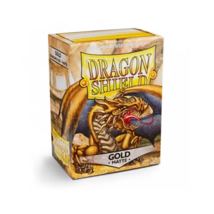 Fundas Dragon Shield Tamaño Standard (63x88mm) - Oro Mate (100) accesorio para cartas coleccionables. Blackfire - 1