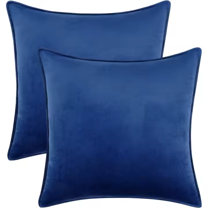 Verde - Conjunto de 2 Fundas de Cojín de Terciopelo, Cuadrado Decorativo, Azul - 1