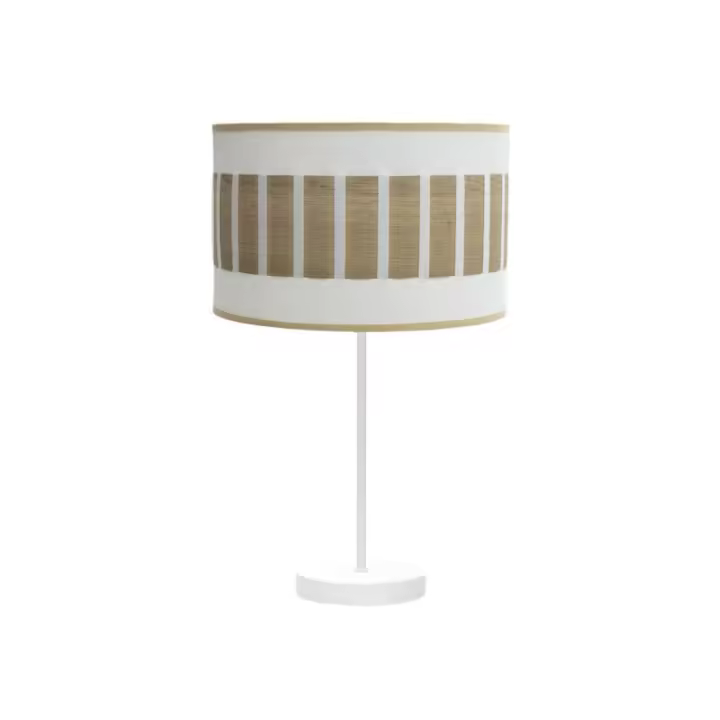 Fabrilamp - Sobremesa Alto Ivanna 1xe27 Blanco/blanco-madera Clara 62x30x30 Cm - 1