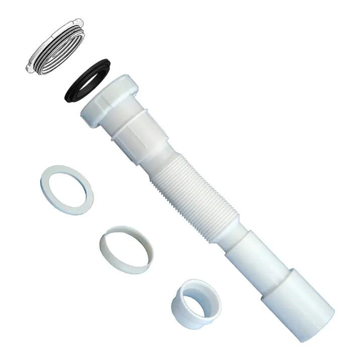 Alargadera multiorientable. Sifón extensible para fregadero y lavabo 1 1/2" - 1 1/4" x ø32-40  Tecnoagua T-39D - 1