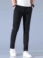 Pantalones Slim Fit Estilo Occidental Para Hombre Traje Formal Casual Coreano Primavera Verano Pantalones De Terciopelo - details 1