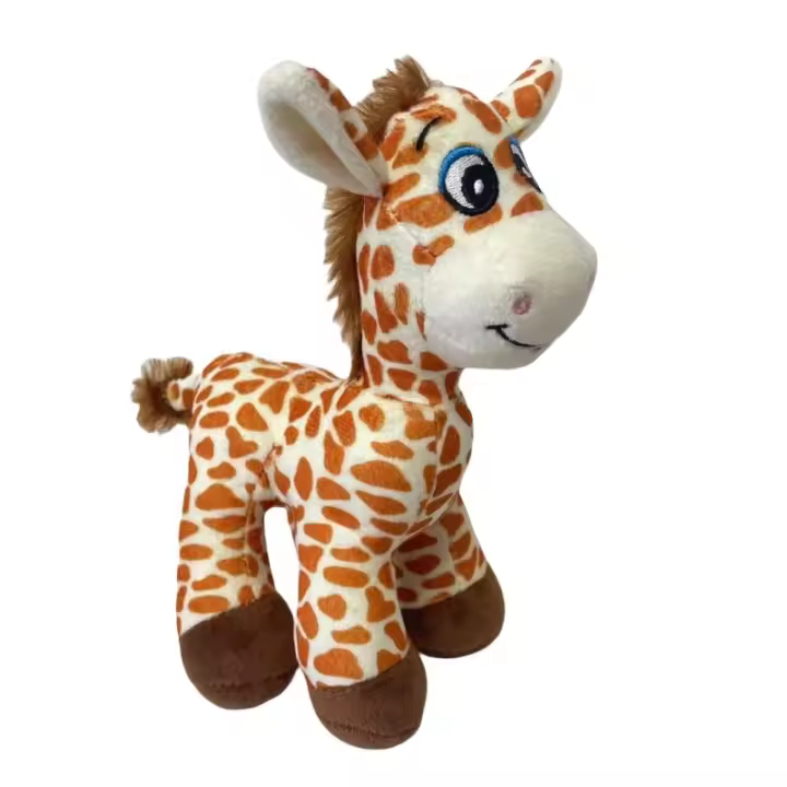 Girafa De Peluche Real Vida 21cm Juguete De Peluche Suave Para Niños Muñeco De Giraffa Regalo De Navidad O Cumpleaños Simulación De Animal Genio Forma COTON Relleno De Algodón PP - 1