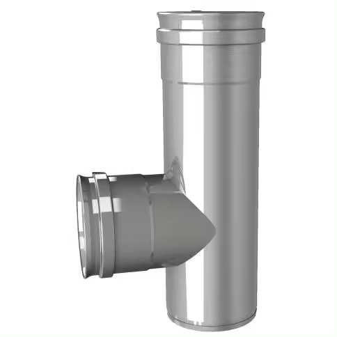 T Inox 316 Ø80-90º simple pared con junta y entorque H. Pellets. Dinak - 1