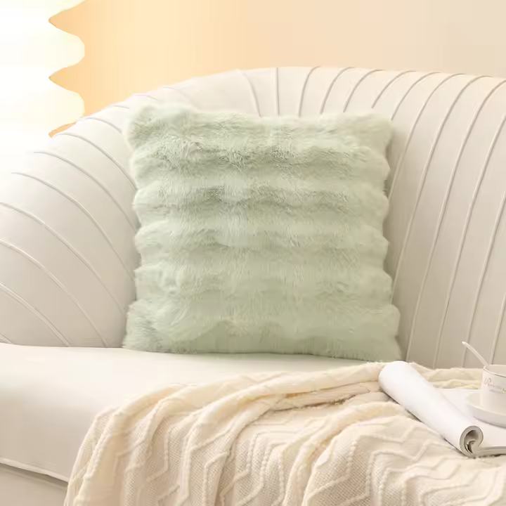 Juego De Cojines De Peluche Tuscan Rabbit En Color Crema Suaves Para Sofa Y Coche Decoración De Dormitorio Tamaño 45x45cm - 1