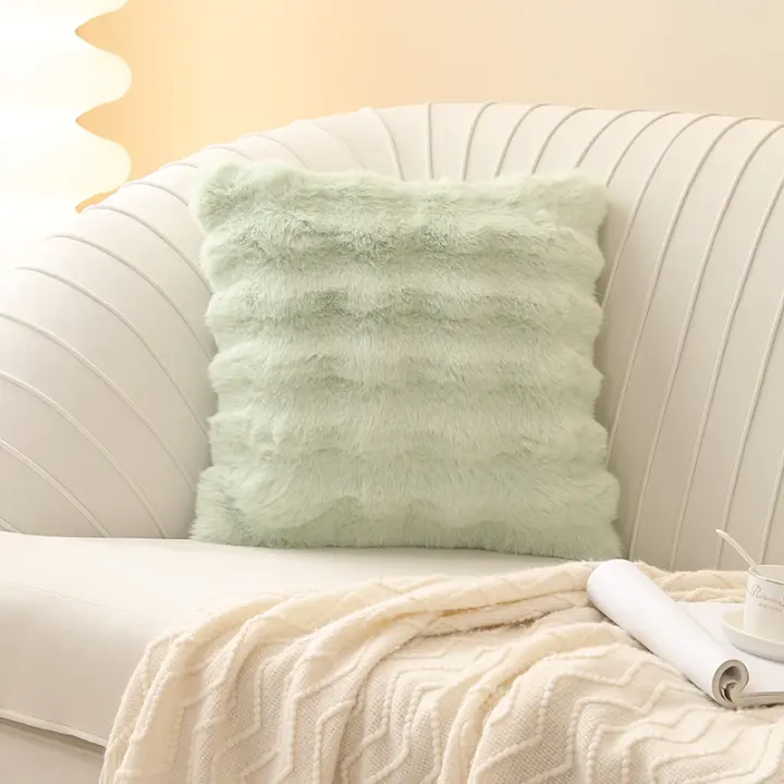 Juego De Cojines De Peluche Tuscan Rabbit En Color Crema Suaves Para Sofa Y Coche Decoración De Dormitorio Tamaño 45x45cm - 1