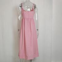 Vestido De Mujer Casual Sin Mangas Con Volante Y Cuello Redondo Elegante Y Suave Para Playa Y Vacaciones Vestido Largo De Hombros Descubiertos - details 3