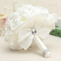 1Pc Bouquet De Rosas Para Boda Con Imitación De Cristal Y Tela De Encaje PE Falso Cristal Para Decoración De Iglesia Y Fiesta - details 1