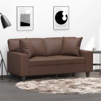 vidaXL 2x Cojines Decorativos Cuero Sintético Capuchino Almohada Salón Hogar Color Capuchino,  Crema,  Gris y mas - details 3