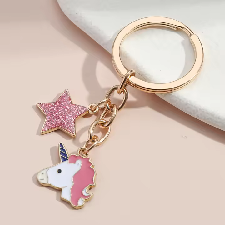 Llavero Unicornio Estrella Lindo Para Parejas Accesorio De Mano Regalo De Amistad Llavero De Enamel Para Llaves De Coche Hecho a Mano - 1