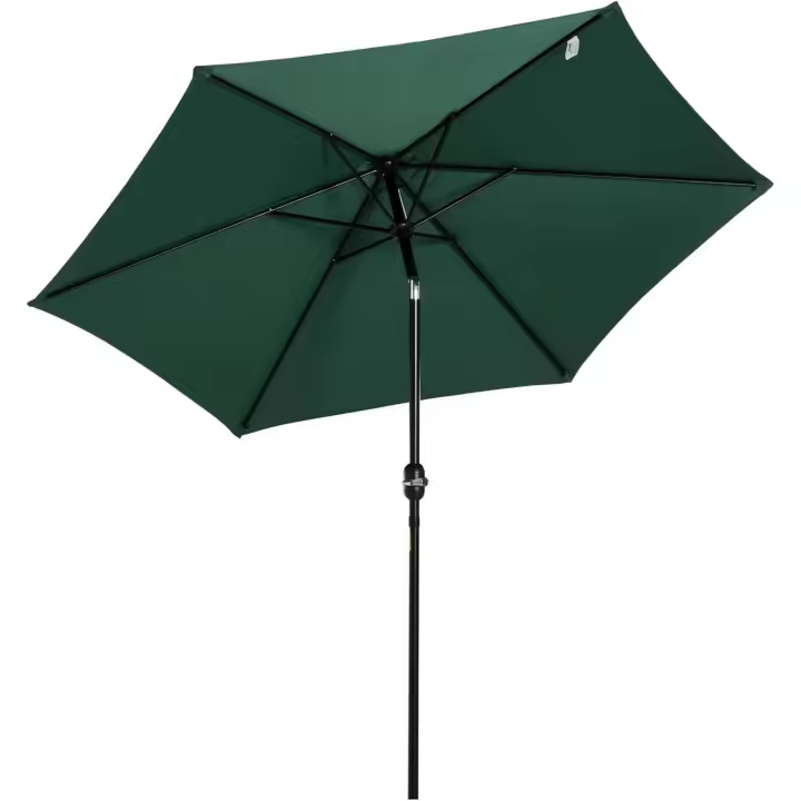 Sombrilla Parasol Reclinable para Jardín Patio Terraza Playa Piscina con Manivela Protector UV Φ2.7x2.35m Aluminio - 1