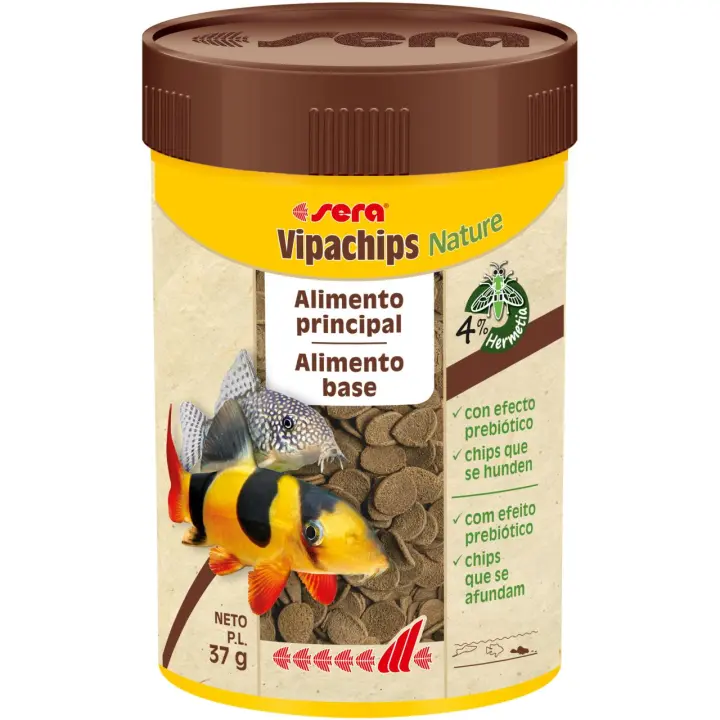 Sera Vipachips Nature - Alimento base para peces de fondo de agua dulce - 1