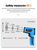 Termómetro Infrarrojo Digital IR05 Pantalla Color Portátil Precisión Alta Medidor De Temperatura No Contacto Para Industrial - details 7
