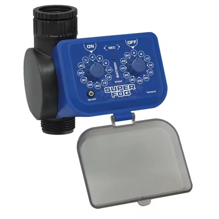 Programador de grifo para automatizar la nebulización en tu jardín o patio. Configura el ON/OFF en segundos para ahorrar agua y ajustar tu nebulización al calor actual - 1