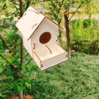 Caja De Pájaros De Madera Miniatura Para Exterior Casa Colgante Para Pájaros DIY Pintura Decoración De Jardín Cova Para Papagayo - details 21