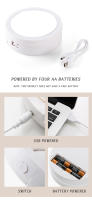 Espejo De Maquillaje Con Luz LED Daylight Espejo De Vestíbulo Rotación 360° Base Desmontable/Con Almacenamiento 3 Modos Con Luz Cargador USB - details 9