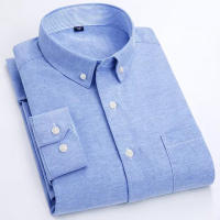 Camisa Oxford Para Hombre De Manga Larga Casual Rayada Gris Verde Azul Náutico Negocios Slim Botones Moda Tendencias - details 13