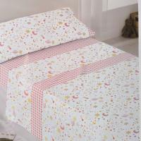 Sábanas Karamelo 90 cm, Sábanas 90, estampado universo infantil, estrellas, satélites, cohetes, rosa y blanco, 50% poliéster, 50% algodón, suaves, cómodas, ropa de cama para niños, diseño divertido, fácil cuidado, oferta flash hoy - details 1