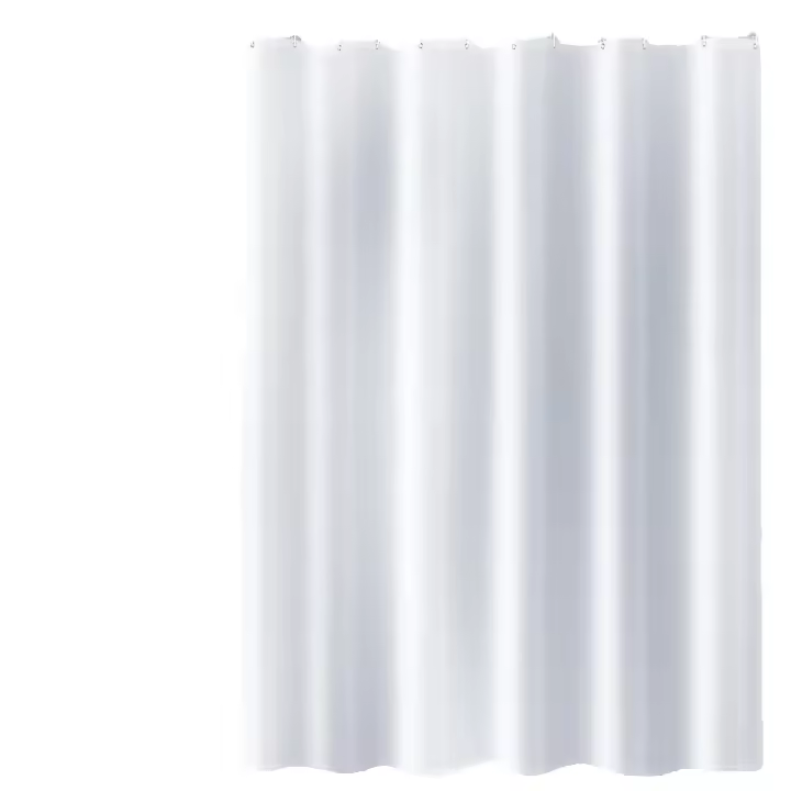 Cortina de Ducha Blanca hecha de Tela impermeable Y a prueba de Moho, lavable a Máquina, con 12 Ganchos y dobladillo inferior ponderado, 180x200cm - 1