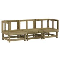 vidaXL Juego de muebles de jardín 3 pzas madera maciza de pino Pino natural, Pino blanco, Pino gris Conjunto Terraza Muebles Jardín Exterior Juego de Muebles de jardín Mueble Jardín Exterior Muebles de Salon Exterior - details 1