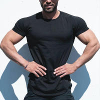 Camiseta De Algodón Para Hombre Deportiva Transpirable Camiseta De Verano Para Gimnasio Manga Corta Estilo Casual Camiseta Ajustada - details 1