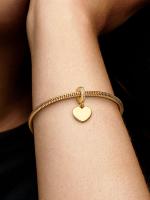 Pandora - Charm Colgante with Pulsera de corazón grabable - Baño de Oro de 14K - details 2