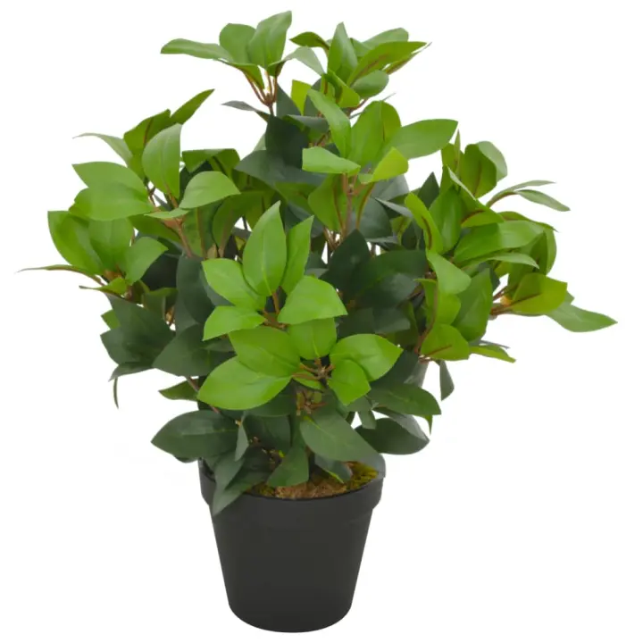vidaXL Planta Artificial Árbol Laurel Decorativa Plástico Verde Maceta Dimensiones 40 cm (315 hojas),  120 cm (1350 hojas),  90 cm (885 hojas) y mas - 1