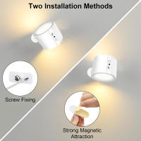 Lámpara De Pared LED Recargable USB Luz Nocturna Portátil Sin Cable Control Táctil Rotación De 360 Grados Para Lectura En La Cama Dormitorio - details 6