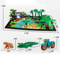 Nuevos Bloques De Construcción Tema Árbol De La Selva Con Animales Como Cocodrilos Y Oso Para Crear Escenas De Río Y Jungla Accesorios Para Construir Modelo Compatible Con Lego Para Niños Y Adultos - details 4