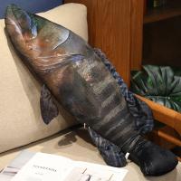 Juguete De Peluche 3D Simulación Peces Mero Salmón Saury Cordero Cojín Creativo Para Sofá Regalo Para Niños Animal De Peluche Tipo Muñeco Relleno De Algodón PP - details 7