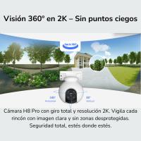 Cámara de vigilancia exterior 360º en 2K con IA. Detecta personas y vehículos, reduce puntos ciegos, activa sirena y focos ante intrusos, y ofrece visión nocturna. Seguridad total, día y noche, sin cuotas. - Ezviz - details 1