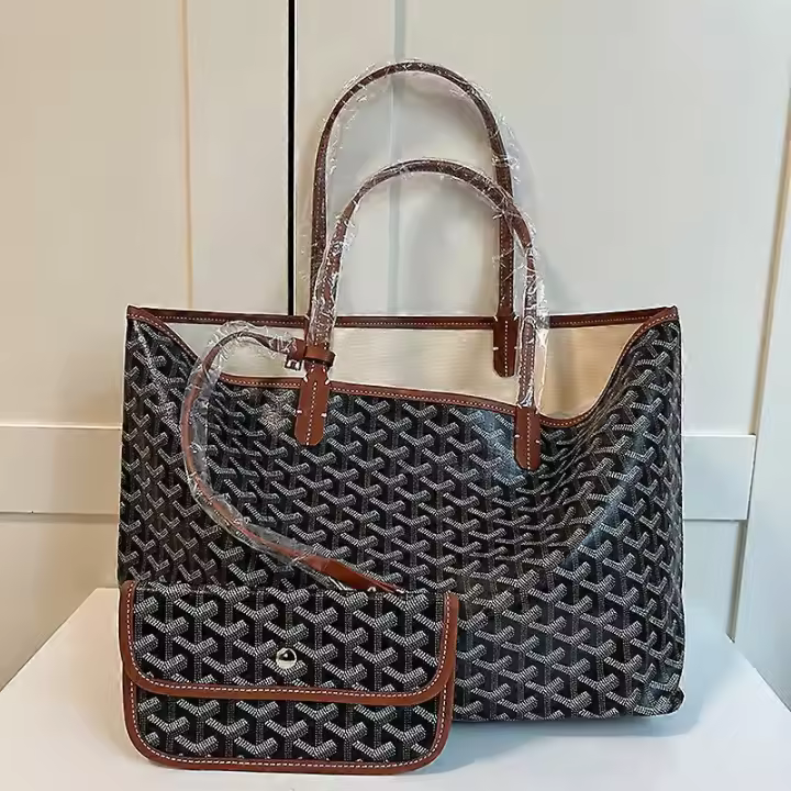 Bolso de mano de cuero de la PU de las mujeres Bolso de hombre portátil de gran capacidad Impermeable - 1