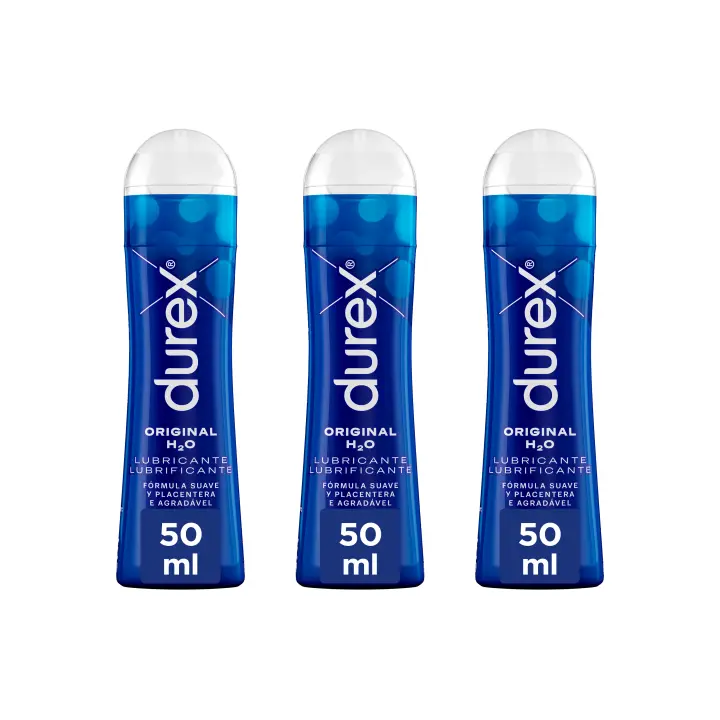 Durex - Lote Set 3x Lubricantes Original H2O 50ml, Suave y Placentero, Sexo Seguro - 1