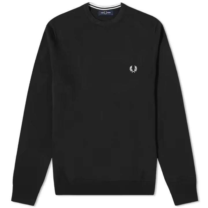Fred Perry Classic Crew Neck Jumper Black - 1