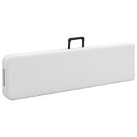vidaXL Mesa de jardín plegable con 2 bancos acero y HDPE blanco 180 cm - details 7